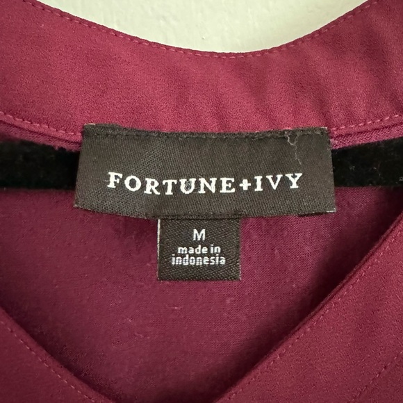 Fortune + Ivy Burgundy Long Sleeve Blouse - Picture 4 of 4